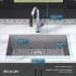 Elkay Quartz Classic ELGRU13322GSFLC - 18 Inch Undermount Single Bowl Kitchen Sink - Dimension