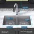 Elkay Quartz Classic ELGU3322GS0FLC - 18 1/2 Inch Undermount Double Bowl Kitchen Sink with Filtered Faucet - Dimension