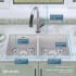 Elkay Quartz Classic ELGU3322WH0FLC - 18 1/2 Inch Undermount Double Bowl Kitchen Sink with Filtered Faucet - Dimension