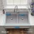 Elkay Quartz Classic ELGAD3322PDGS0 - 22 Inch Top Mount ADA Double Bowl Kitchen Sink - Dimension