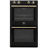 Forno Vomero FBOEL132430BLK - Vomero 30-Inch Double Wall Oven, Black, 10 cu.ft Total Capacity, 7100W Convection, Mechanical Controls, Manuel Steam Clean