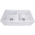 Nantucket Sinks Vineyard Collection FCFS3318DFILIGREE - 33 Inch Double Bowl Farmhouse Fireclay Sink with Solid Fireclay Construction