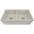 Nantucket Sinks Vineyard Collection FCFS3318DSHABBYSTRAW - 33 Inch Double Bowl Farmhouse Kitchen Sink with Fireclay Construction