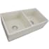 Nantucket Sinks Vineyard Collection FCFS3318DSHABBYSTRAW - 33 Inch Double Bowl Farmhouse Kitchen Sink Angled View
