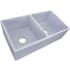 Nantucket Sinks Vineyard Collection FCFS3318DSHABBYSUGAR - 33 Inch Double Bowl Farmhouse Kitchen Sink Angled View