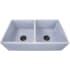 Nantucket Sinks Vineyard Collection FCFS3318DSHABBYSUGAR - 33 Inch Double Bowl Farmhouse Kitchen Sink with Fireclay Construction