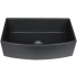 Nantucket Sinks Vineyard Collection FCFS3320CAMB - 33 Inch Matte Black Farmhouse Fireclay Sink with Curved Apron