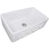 Nantucket Sinks Vineyard Collection FCFS3320SFILIGREE - 33 Inch Single Bowl Farmhouse Fireclay Sink Angled View
