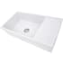 Nantucket Sinks Cape Collection FCFS36DB - 36 Inch Italian Farmhouse Fireclay Sink with Built-In Drainboard