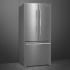 Smeg FD30UXI - 30 Inch Freestanding French Door Refrigerator in Angled View