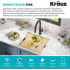 Kraus KWU110121PGM - 21 Inch Undermount Workstation Single Bow Kitchen Sink