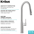Kraus Oletto Series KPF3101SFS - Tall Modern Pull-Down Single Handle Kitchen Faucet in Spot Free Stainless Steel Features