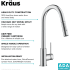 Kraus Oletto Series KPF3104CH - Contemporary Pull-Down Single Handle Kitchen Faucet in Chrome Features