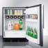 Summit FF63BKSSHV - 5.5 cubic feet of storage space with dial thermostat under automatic defrost and interior lighting. Summit's hidden evaporator creates a seamless, easy-to-clean interior.