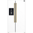Forno Salerno FFRBI184436WHT - 36 Inch Built-In Side by Side Refrigerator - Antiqued Brass Handle