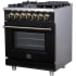Forno Massimo FFSGS612530BLK - Forno Massimo 30-Inch Freestanding Dual Fuel Range