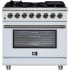 Forno Massimo FFSGS612536WHT - Forno Massimo 36-Inch Freestanding Dual Fuel Range
