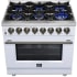 Forno Massimo FFSGS612536WHT - Forno Massimo 36-Inch Freestanding Dual Fuel Range