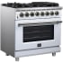 Forno Massimo FFSGS612536WHT - Forno Massimo 36-Inch Freestanding Dual Fuel Range