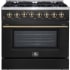 Forno Galiano FFSGS615636BLK - Galiano 36-Inch Dual Fuel Range Stainless Steel, 6 Burners, 5.36 cu. ft. True Convection Oven