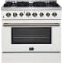Forno Galiano FFSGS615636WHT - Galiano 36-Inch Dual Fuel Range Stainless Steel, 6 Burners, 5.36 cu. ft. True Convection Oven