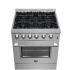 Forno Marco FFSGS619730 - Marco 30-inch Dual Fuel Range Stainless Steel in Front Angled View