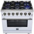 Forno Massimo FFSGS623936WHT - Forno Massimo 36-Inch Freestanding Gas Range