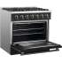 Forno Galiano FFSGS624436BLK - Galiano – 36″ Freestanding Gas Range in Angled Opened View