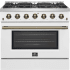 Forno Galiano FFSGS624436WHT - Galiano – 36″ Freestanding Gas Range in Front View