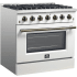 Forno Galiano FFSGS624436WHT - Galiano – 36″ Freestanding Gas Range in Front Angled View