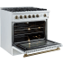 Forno Alta Qualita Marco FFSGS627736WHT - 36 Inch Marco Gas Range in Angled Opened View