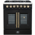 Forno Galiano FFSGS635630BLK - 30-inch Galiano Dual Fuel French Door Range in Front View