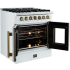 Forno Galiano FFSGS635630WHT - 30-inch Galiano Dual Fuel French Door Range in Opened Angled View
