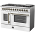 Forno Galiano FFSGS635648WHT - Galiano 48-Inch French Door Dual Fuel Range, 8 Sealed Burners in Front Angled View