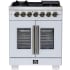 Forno Capriasca FFSGS638730WHT - Capriasca 30-Inch Freestanding French Door Dual Fuel Range