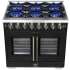 Forno Capriasca FFSGS638736BLK - Capriasca 36-Inch Freestanding French Door Dual Fuel Range