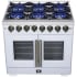 Forno Capriasca FFSGS638736WHT - Capriasca 36-Inch Freestanding French Door Dual Fuel Range