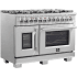 Forno Capriasca FFSGS638748 - 48 Inch Freestanding French Door Dual Fuel Range in Angled View