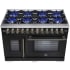 Forno Capriasca FFSGS638748BLK - Forno Capriasca 48-Inch Freestanding French Door Dual Fuel Range