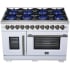 Forno Capriasca FFSGS638748WHT - Forno Capriasca 48-Inch Freestanding French Door Dual Fuel Range