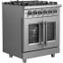 Forno Massimo FFSGS643930 - Massimo 30 Inch Freestanding French Door Gas Range in Right Side Angled View