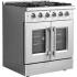 Forno Galiano FFSGS644430 - 30 Inch Freestanding French Door Gas Range in Angled View