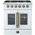 Forno Galiano FFSGS644430WHT - Galiano 30″ Freestanding French Door Gas Range in Front View