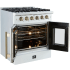 Forno Galiano FFSGS644430WHT - Galiano 30″ Freestanding French Door Gas Range in Angled Opened View