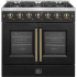 Forno Galiano FFSGS644436BLK - Galiano 36″ Freestanding French Door Gas Range in Front View