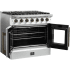 Forno Galiano FFSGS644436WHT - Galiano 36″ Freestanding French Door Gas Range in Angled Opened View