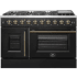 Forno Galiano FFSGS644448BLK - Galiano 48″ Freestanding French Door Gas Range in Front View