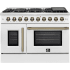 Forno Galiano FFSGS644448WHT - Galiano 48″ Freestanding French Door Gas Range in Front View