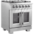 Forno Capriasca FFSGS646030 - 30 Inch Freestanding French Door Gas Range in Angled View