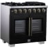 Forno Capriasca FFSGS646036BLK - Capriasca 36-Inch Freestanding French Door Gas Range